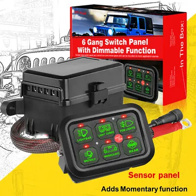 6 Gang Switch Panel  Dimmable 720W Circuit Control ATV Car 4WD Boat RV Marine • $123.99