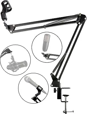 RockJam MS050 Microphone Stand Microphone Scissor Arm Stand Compact Mic Stand • £8.99