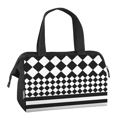 THERMOS Fashion 6 Can Mini Insulated Lunch Duffle Cooler Bag Black/White Mix! • $27.95