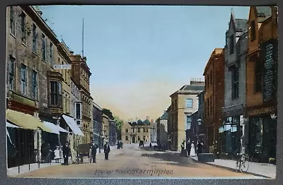 Postcard Market Place WarminsterWiltshire.Postmark CancelWarminster 1907 • £3.99