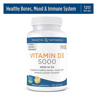 Nordic Naturals Vitamin D3 5000 - Potent Vitamin D3 Bone Health Orange 120 Ct • $16.05