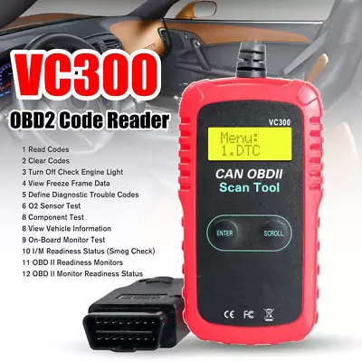 VC300 CAN OBD2 Scanner Code Reader Car Check Engine Automotive Diagnostic Tool • $19.99