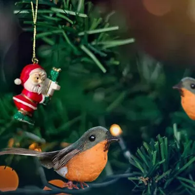 1Pcs Robin Bird Christmas Mini Artificial Bird Christmas Tree DecorationsB_RZ • $7.16