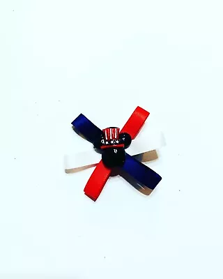 Handmade Hair Bows - Disney - Mickey And Friends - Patriotic Mickey  #1 Bow • $4