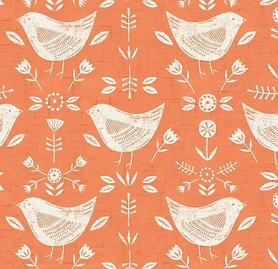 Narvic Burnt Orange Cotton Scandi PVC Fabric WIPE CLEAN Tablecloth Oilcloth • £7.99