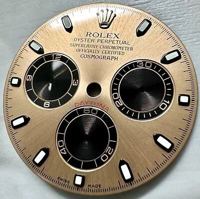 ROLEX DAYTONA Watch Dial Ref 116505 116515 28mm Rose Gold Used 240208T • $1792.10