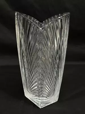 MIKASA 10.25 Inch Crystal Vase Vision Swirl Ridge Pattern • $13