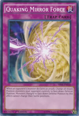 Yugioh! LP Quaking Mirror Force - SR04-EN036 - Common - 1st Edition Lightly Play • $1.52