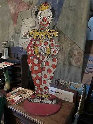 Vintage 1950s LARGE Circus Clown Statue Bozo Oddity Sign Spooky • $395