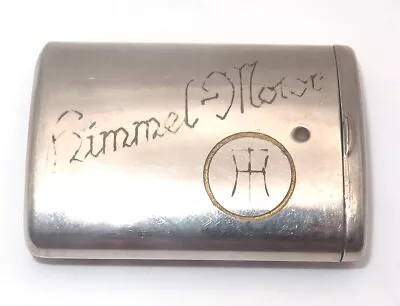 Vintage Large Himmel Motor Advertising White Metal Slide Match Safe Vesta Case • $8.50