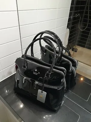 £60 • Buy Modalu Pippa Black Patent Small Grab Bag Rrp £129 Condition  New With Defects