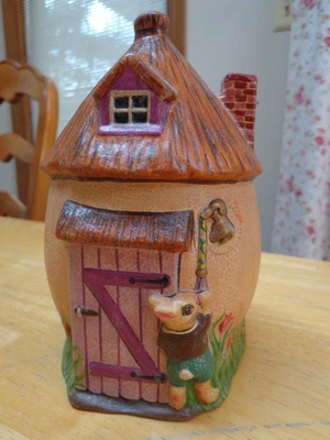 $175 • Buy Vaillancourt Folk Art Chalkware Bunny Cottage #150 1998 VFA #641 Second