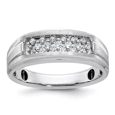 14K White Gold Mens 1/4 Carat Diamond Wedding Band Ring • $1197