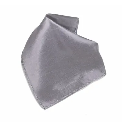 Shiny Graphite Silver Hankerchief Pocket Square Hanky Men's Handkerchiefs • $7.99