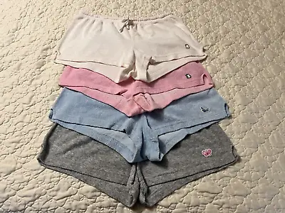 Lot Of 4 Vintage Terry Cloth Cotton Blend Shorts Size L Pink Blue Grey White Usa • $40