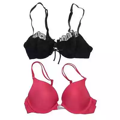 Lot Of Victoria's Secret Red And Black Push Up Bras Size 34B • $10