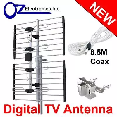 Digital Outdoor TV Antenna VHF UHF FM Signal Aerial Outdoor Amplifier Booster AU • $49