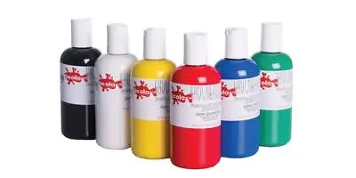 SCOLA System 6 X 150 Ml | Acrylic Paint Set | Red Blue Green Yellow Black White • £9.95