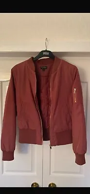 Women’s Pink Miss Selfridge Bomber Jacket Coat Size 14 12 • £3.50