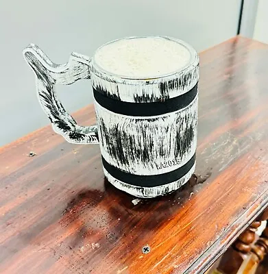 Black & White Wooden Barrel Beer Mug Cup Shaped Stainless Steel Cold Drink Cup • $94.96