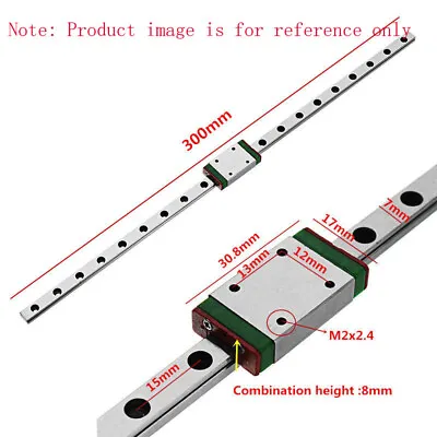 Miniature Rail Guide Slide Linear  Sliding Block CNC Tool 300mm MGN7/9/12/15 • £4.57