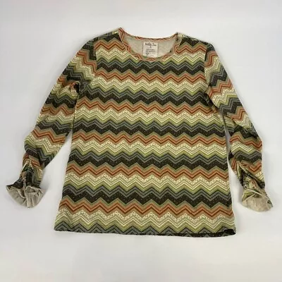 Matilda Jane Sz 8 Alex Chevron Zig Zag Field Trip Top Shirt Tee • $14.99