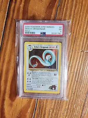 Pokemon PSA 7 NM Erika's Dragonair 4/132 Gym Heroes Holofoil 2000 WOTC • $35