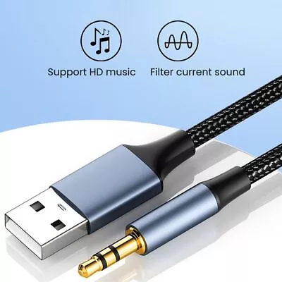 Headphone USB A To 3.5 Jack Audio Cable Male To Male Aux Line USB To 3.5mm • $10.15