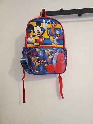 NEW Disney Mickey Mouse BACKPACK And LUNCH BAG SET Roadster Racers Goofey Donald • £11.31