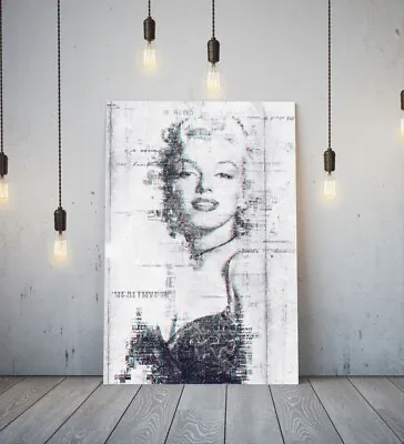 £11.99 • Buy Marilyn Monroe 4 -deep Framed Canvas Wall Sketch Art Picture Paper Print- Grey