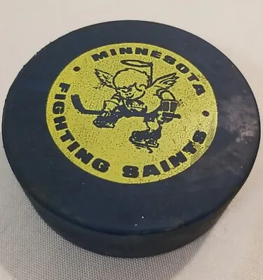 1970s Minnesota Fighting Saints WHA Blue Hockey Puck Made In Canada #2 • $39.99