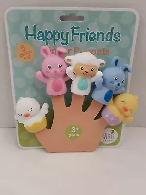 Magic Years Happy Friends Animal Finger Puppets 5 Piece Set Bath Time Too BNIP! • $4.90