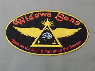 Large Oval Widows Sons Mason Patch Iron Sew Motorcycle Freemason Fraternity NEW! • $12.95