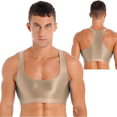 Mens Sleeveless Y Back Muscle Crop Tank Top Tee T-Shirts Fitness Gym Sportswear • $8