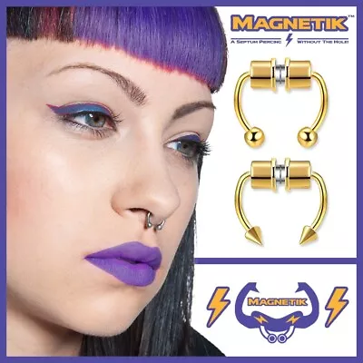 Magnetic Septum Ring Fake Horseshoe Loop Stud Nose Piercing Earing By Magnetik™ • $29.95