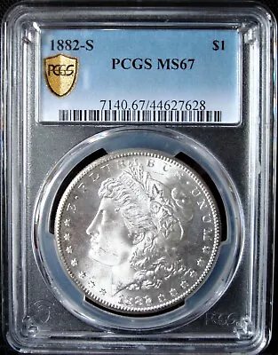 1882-S Morgan Silver Dollar - PCGS MS 67 - Gold Shield • $1057