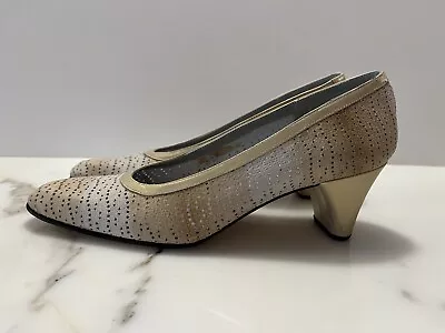 Margaret Jerrold Leather Heels 7N Spain Leather Sole 7 Narrow Gold • $32