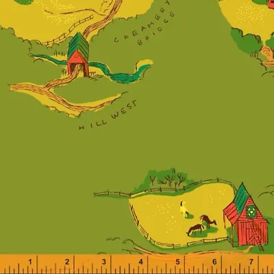 Heather Ross West Hill Green Map Country Side Barn Ranch Westhill Horse Horses • $8.95