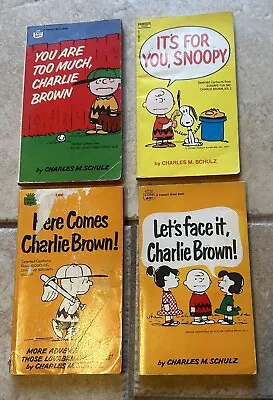 Vintage Peanuts Charlie Brown Snoopy Book Lot Of 4 Paperbacks Schulz 1960's • $5