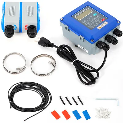 Portable Ultrasonic Flow Meter Transducers Wall Mounted Liquid Flowmeter Tester • $184.30