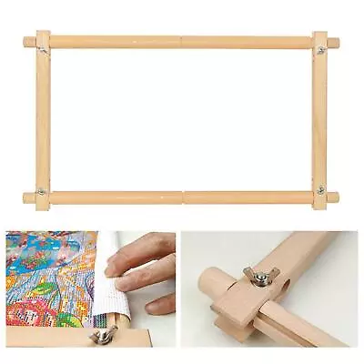 Wooden Tapestry Scroll Embroidery Frame Cross Stitch Sewing Quilting Tool • £14.32