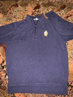 Peter Millar Crown Comfort Men’s M 1/4 Zip Navy Blue Logo Beer Modal • $29.99