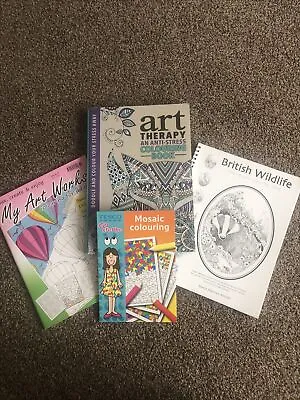 Adult Tracing/Colouring Books X4 Unused Art Therapy Anti Stress Doodling Fun • £7.99
