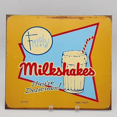 Vintage Frosty Milkshakes Metal Sign 13.5 X12  By Marty Mummert Made In USA • $124.99