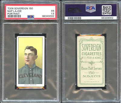 T206 Nap Lajoie Portrait HOF ~~ PSA 1.5 *NICE* ~~ Sovereign 150 Back • $1929.99