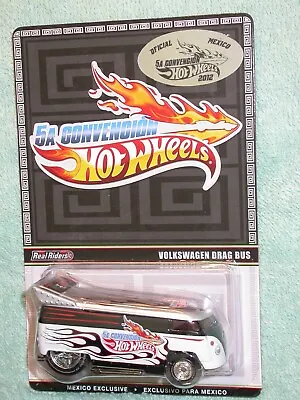 2012 Hot Wheels 5 Annual Mexico Convention VW Drag Bus Silver Black With STICKER • $100