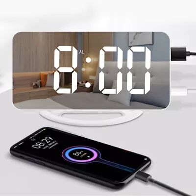 Led Mirror Alarm Clock For Heavy Sleepers Vibrating Night Light Deaf Shaker • £20.99