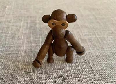 Vintage Mid Century Mini Articulated Wooden Animals Monkey 2” Rare Super Cute • $40