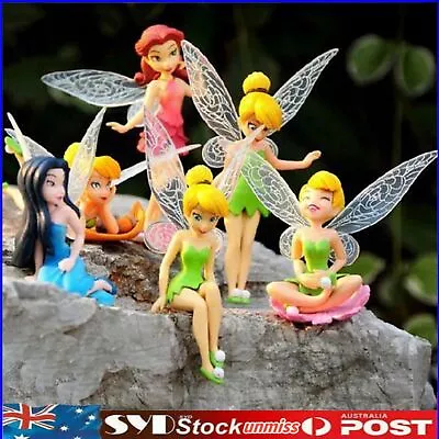 6PCS Tinkerbell Fairies Princess Peter Pan Figures Doll Toy Cake Topper Decor • $9.99