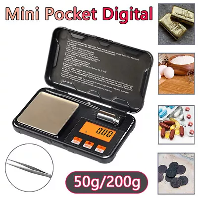 Mini Pocket  Digital Scales 50g/0.001g 200g/0.01g Grams Jewellery Gold Weighing • $21.59